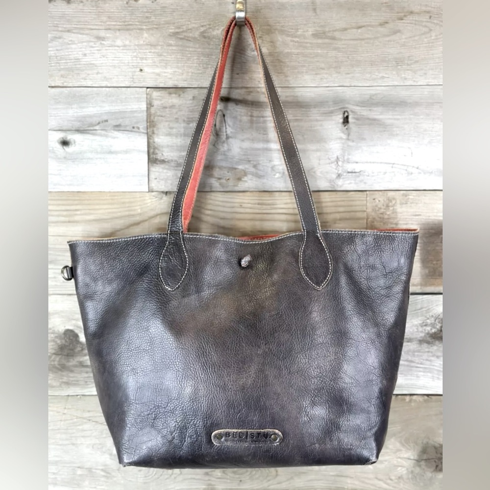 BedStu Charlotte Leather Tote Bag reversible *New